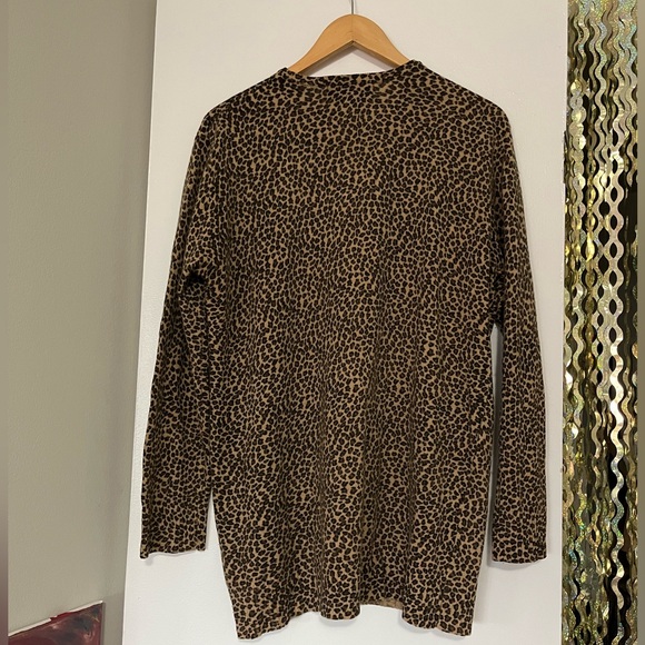 Lambswool / Rabbit leopard print long sleeve sweater & brand Nina Charles Kasper - Picture 2 of 3